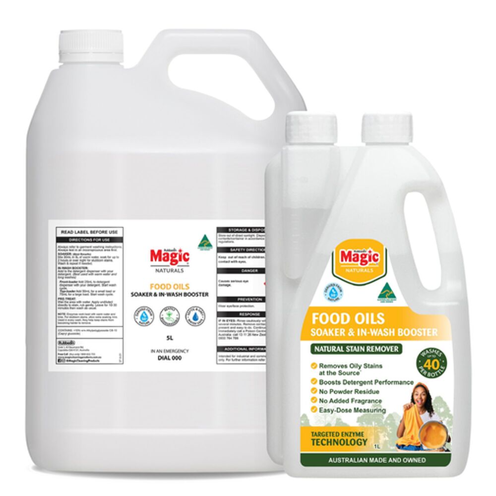 Natural Enzyme Soaker & In-Wash Booster – Food Oil Stain Remover