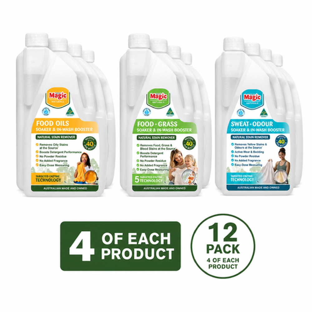 Natural Enzyme Soaker, In-Wash Booster, Stain Remover 1L Wholesale Bundle